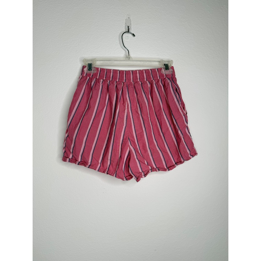 Anthropologie Pink Striped Cotton Boxer Shorts Elastic Waist Casual Bed Wear XXS - Picture 5 of 7